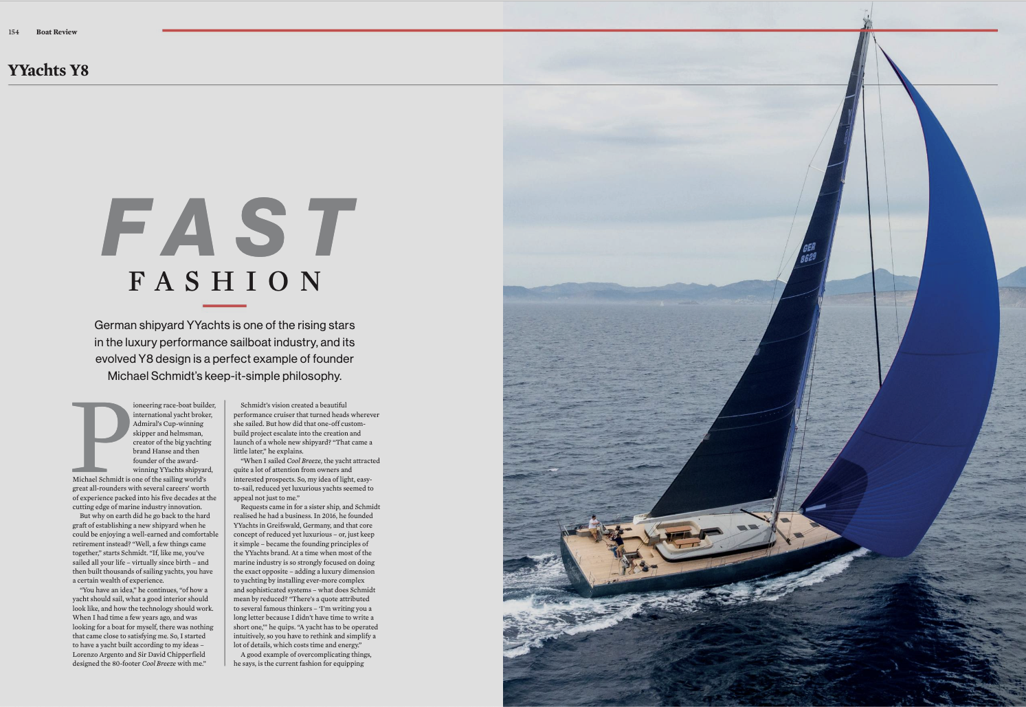 FAST FASHION, THE YYACHTS Y8: Ocean Magazine